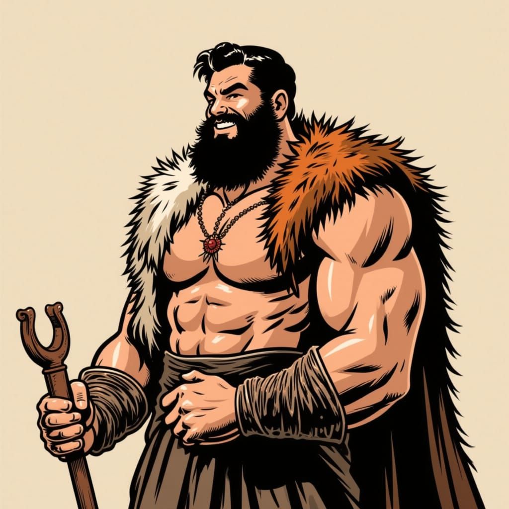 Hero with Lion Pelt and Oak Club