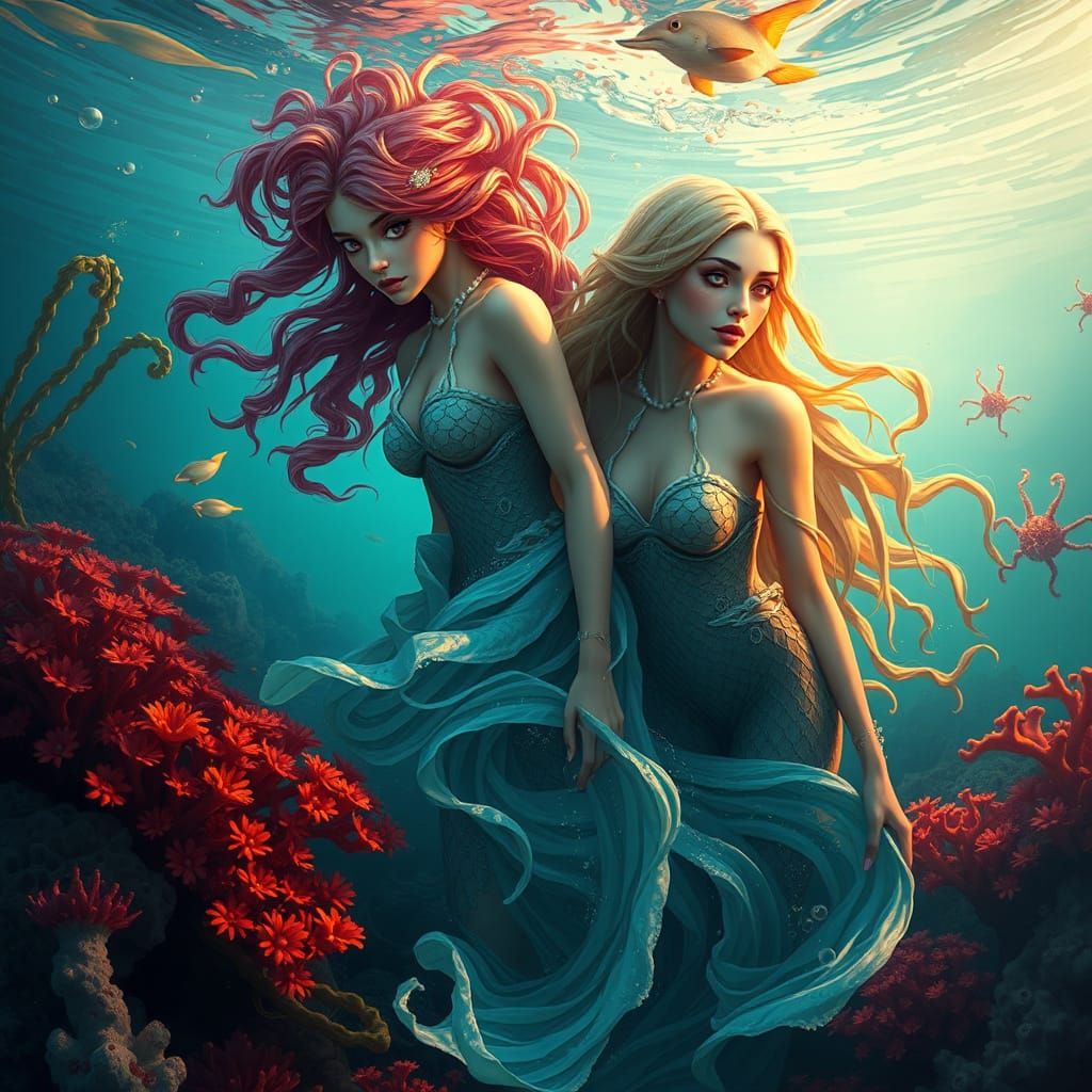 Ocean Nymphs in a Vibrant Coral Reef