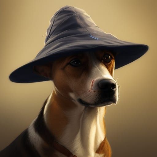 Dog in Hat: Hyperdetailed Portrait in Unreal Engine