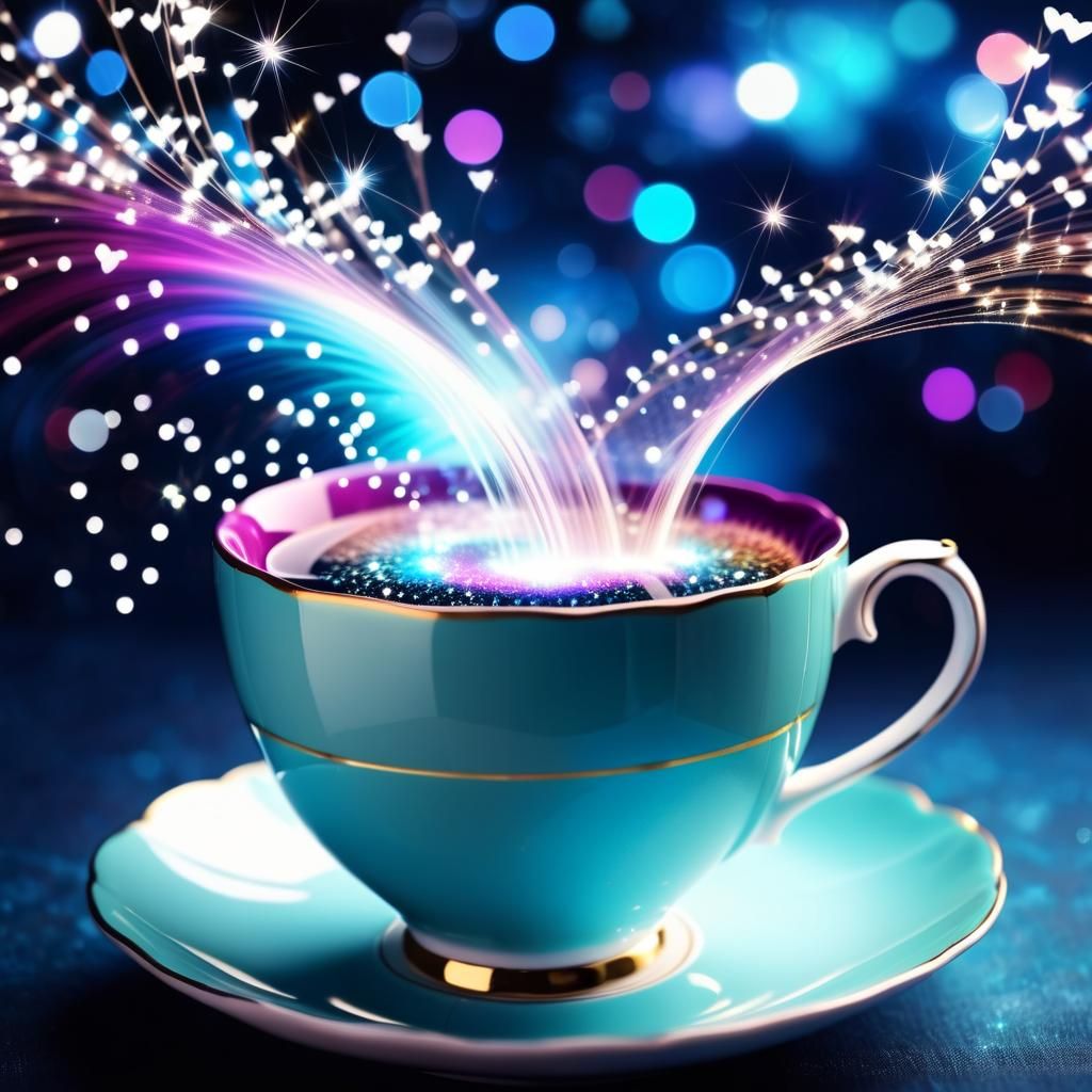 Magical Teacup Wonderland with Sparkles