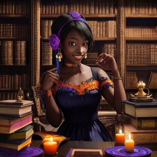 Radiant Girl Reading by Candlelight