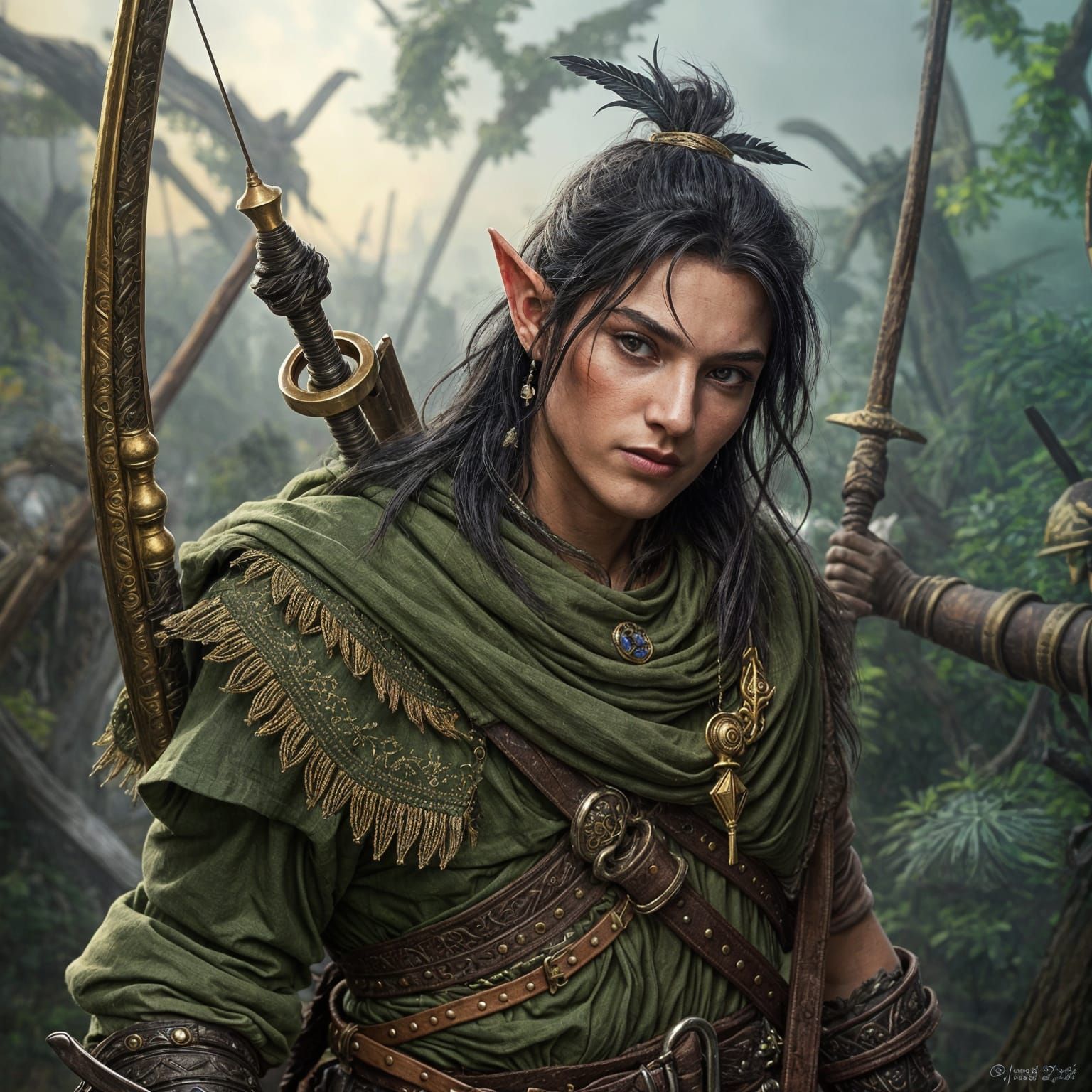 Exhausted Elf Warrior in Battle