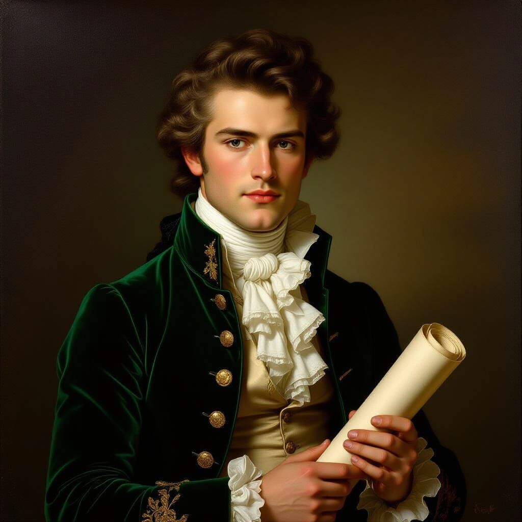 18th Century Portrait of a Young Man with Document