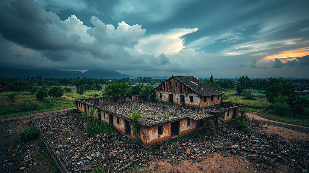 gempa di bantul, fokus, tampilan dari drone, tidak ada orang satupun