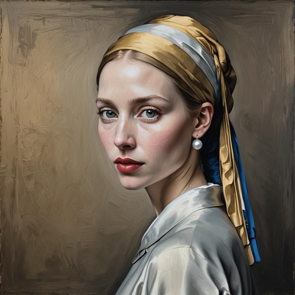Girl with a Pearl Earring in Dutch Golden Age Style