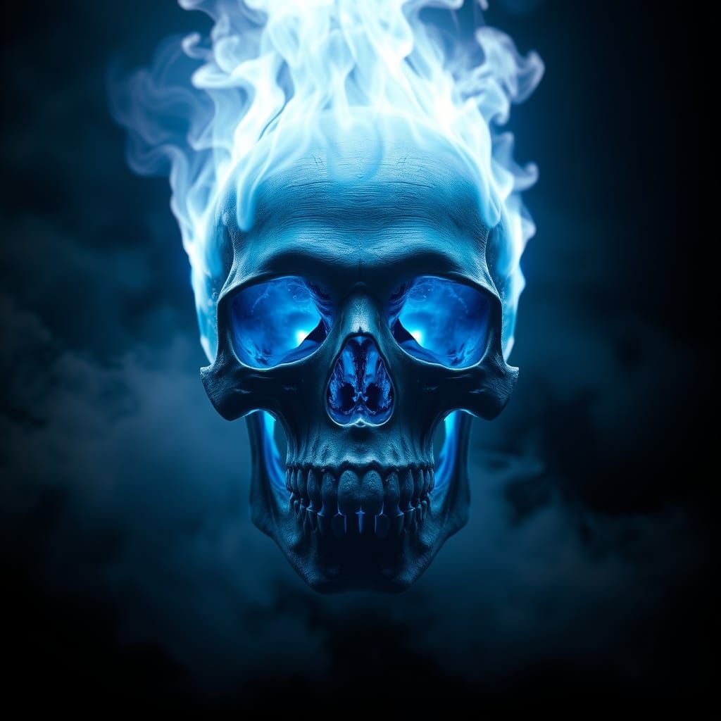 Epic Cinematic Skull on Black Background