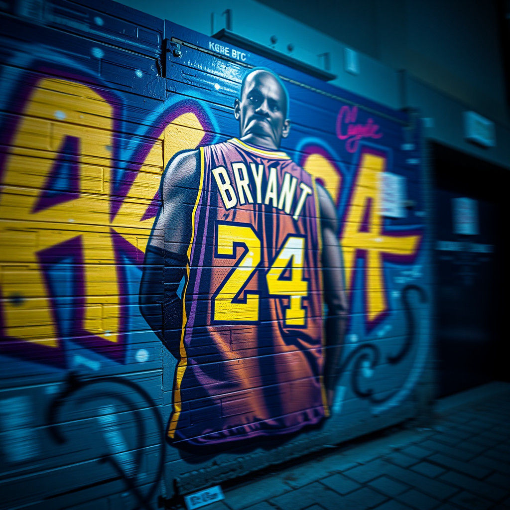 Kobe Bryant Graffiti Art in Digital Illustration