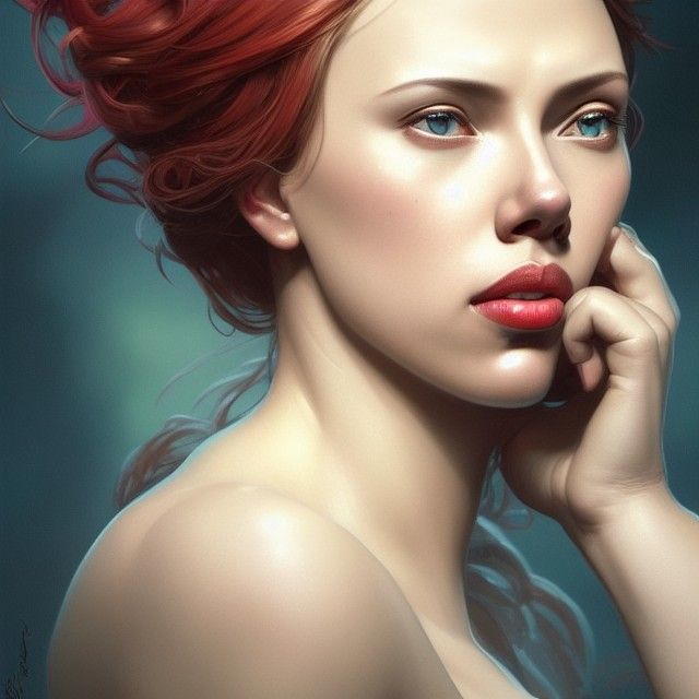 Scarlet Johansson Portrait in Digital Art Style