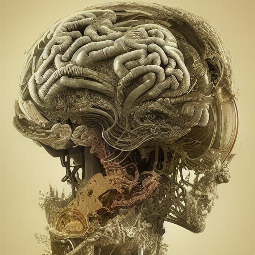 Deconstructed Human Brain in Digital Matte Painting