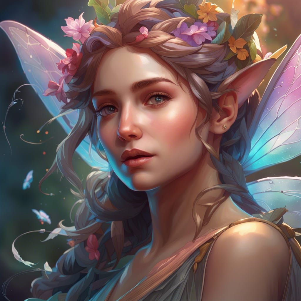 Detailed Fairy Portrait in Artgerm Style