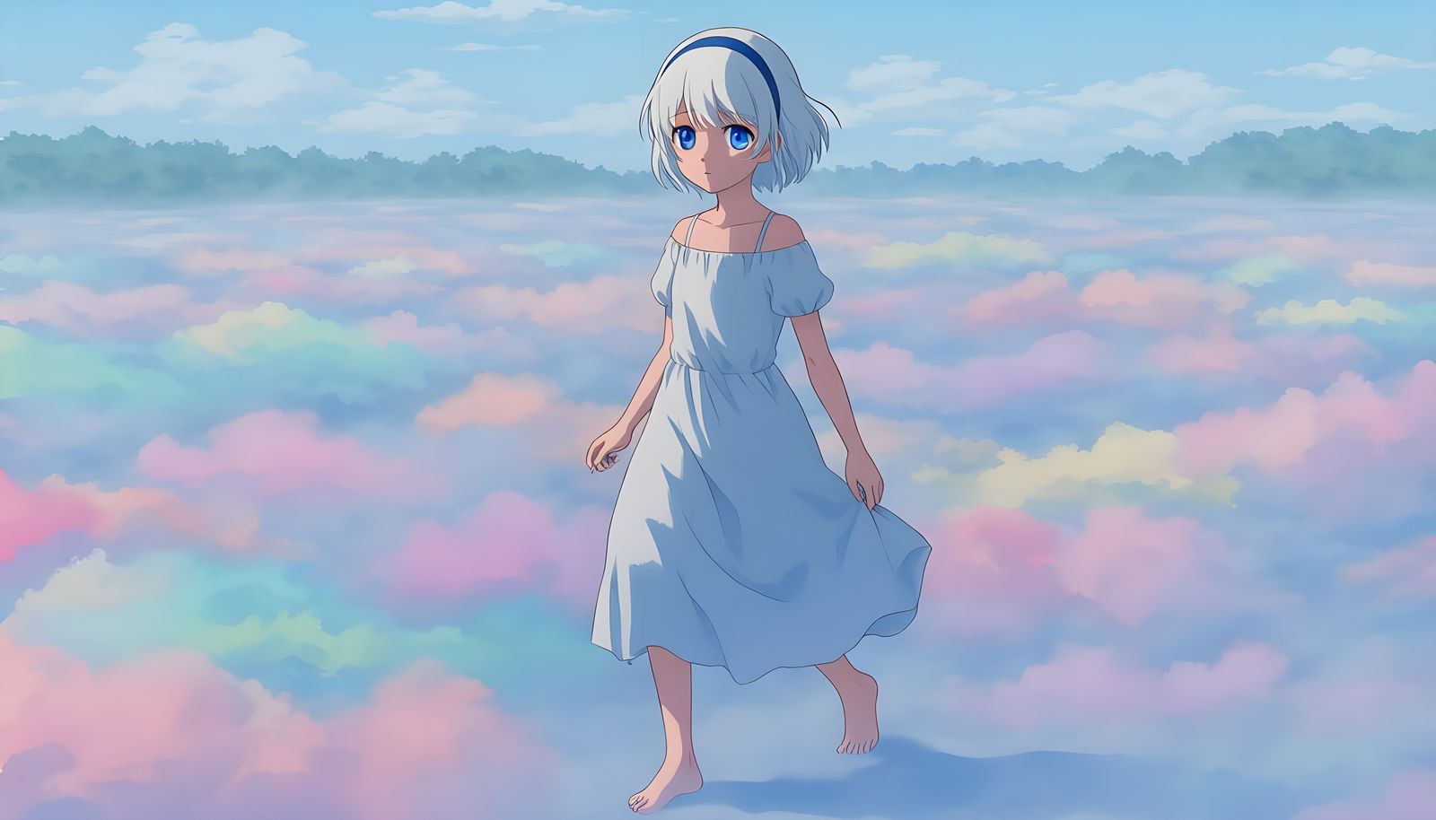 Anime Girl Walking Through Dream Fog