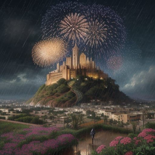 Dystopian Future Scene with Turtle in Impressionist Style