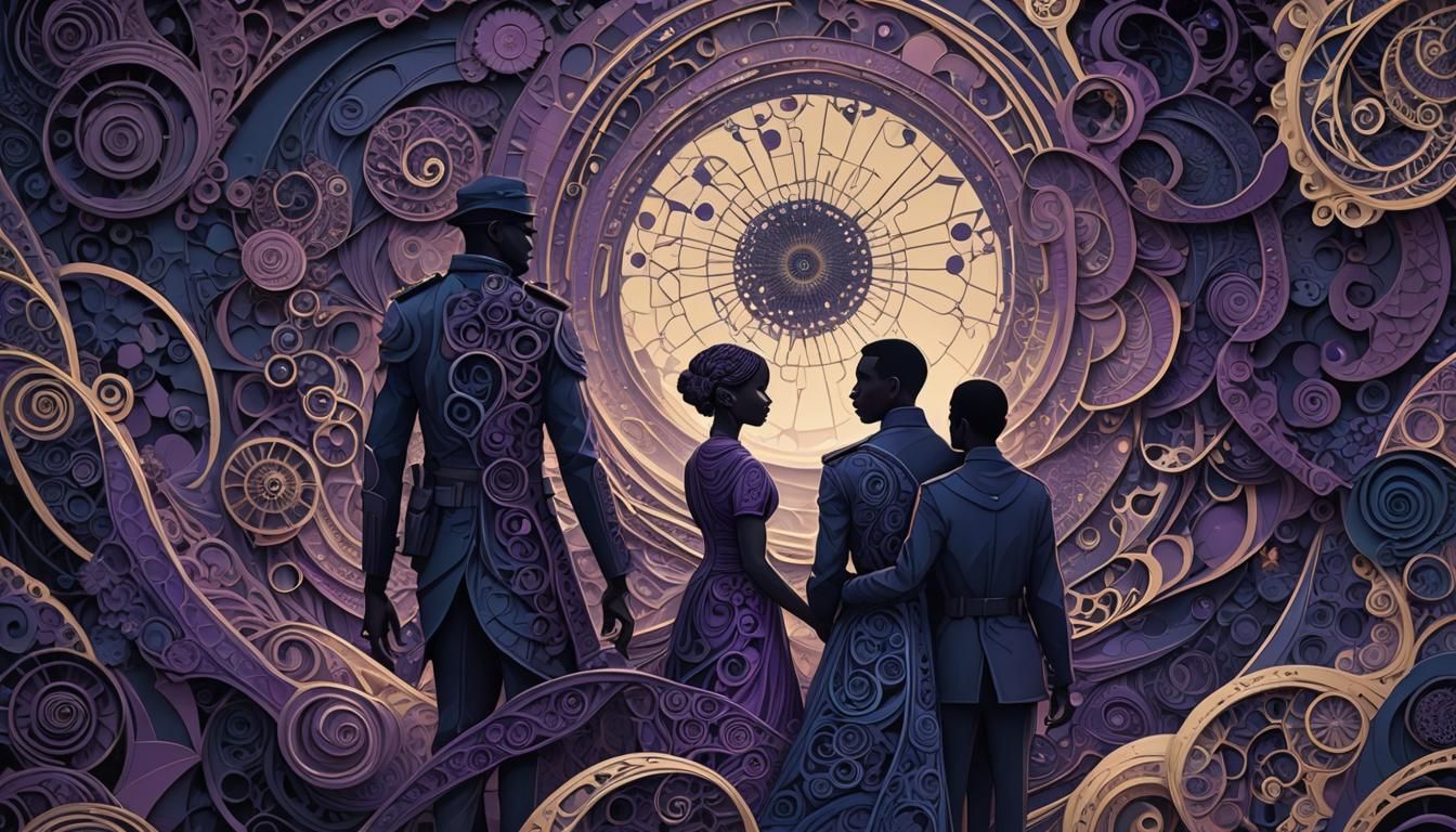 Interconnected Fractal Patterns with Embracing Silhouettes
