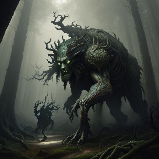 Eerie Forest Elemental in Human Form