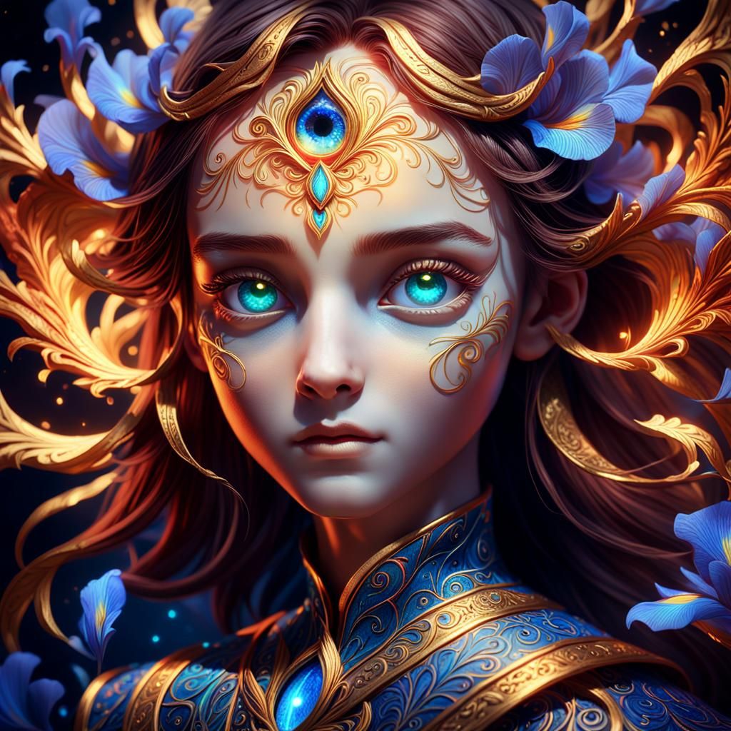 Compassionate Light Radiates from Gentle Being's Eyes