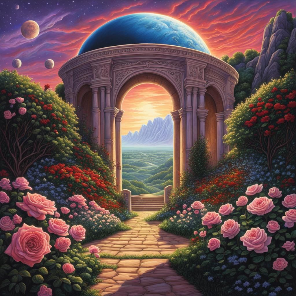 Garden of Worlds in Vibrant Anime Style