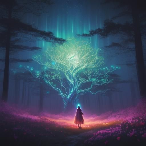 Ethereal Embrace: Mystical Forest in Miyazaki Style