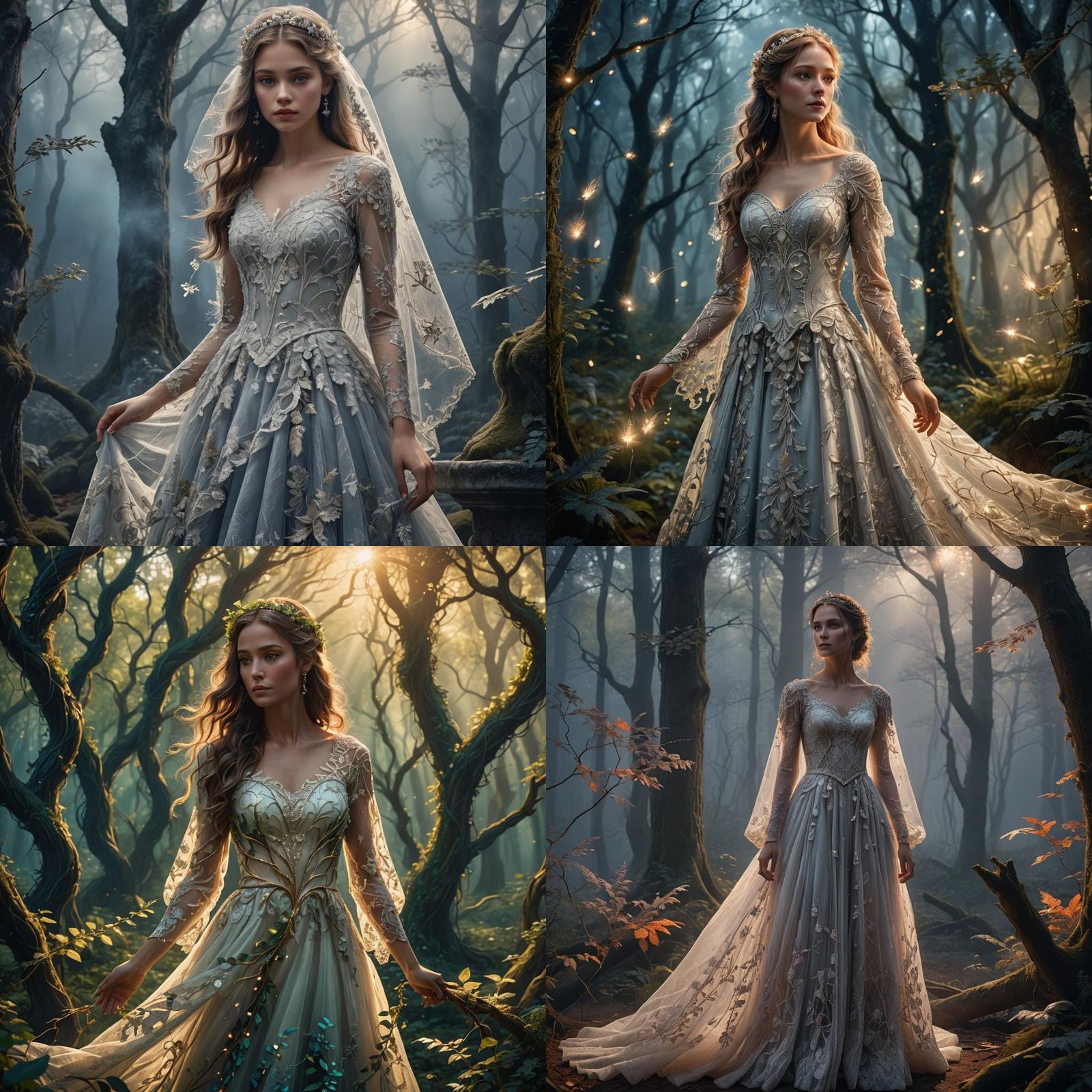 Fantastical Wedding Dress in Detailed Matte Painting