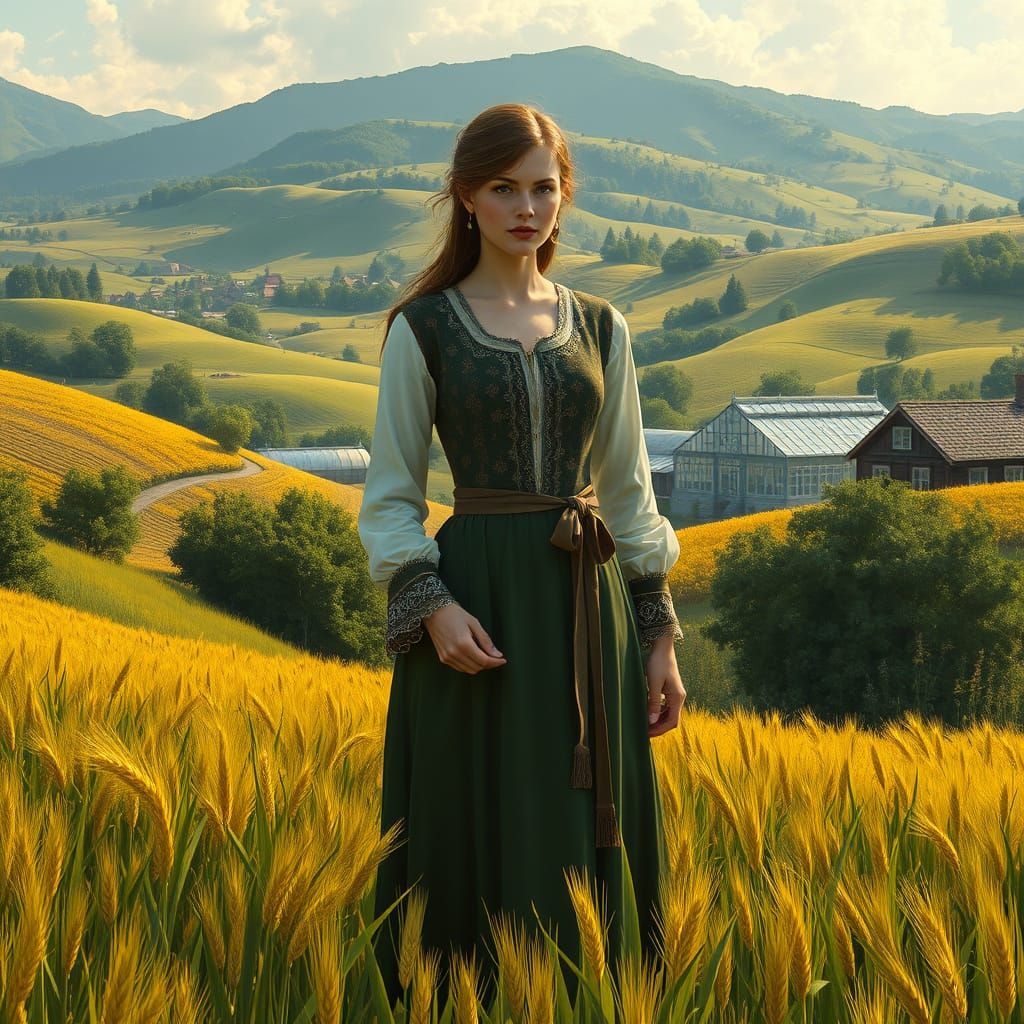 Lady Ravencrest in an Idyllic Landscape