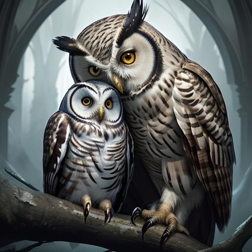 Wise Owl Named Ollie: Digital Matte Painting