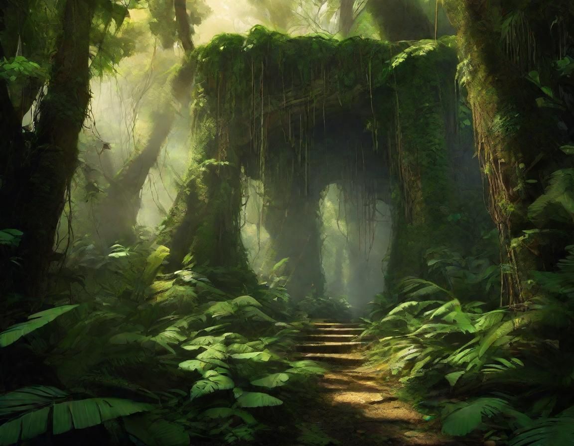 Ominous Jungle Clearing in Mystical Realism