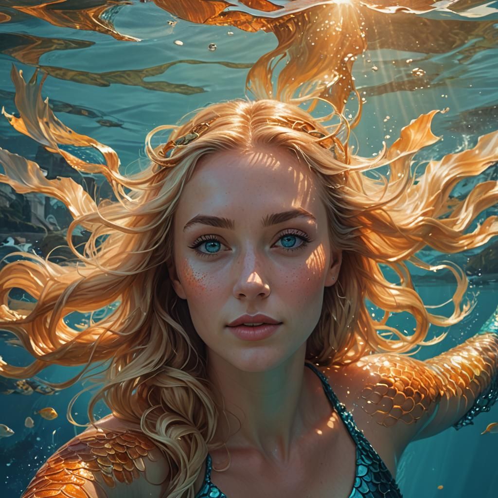 Mermaid in Bosphorus Strait: Vibrant Fantasy Art