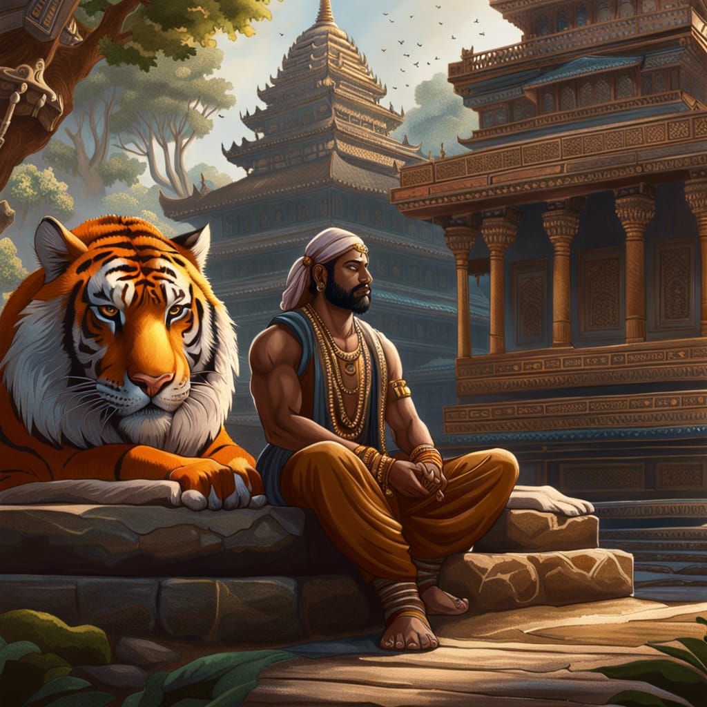 Yogi and Tiger: Indian Miniature Concept Art