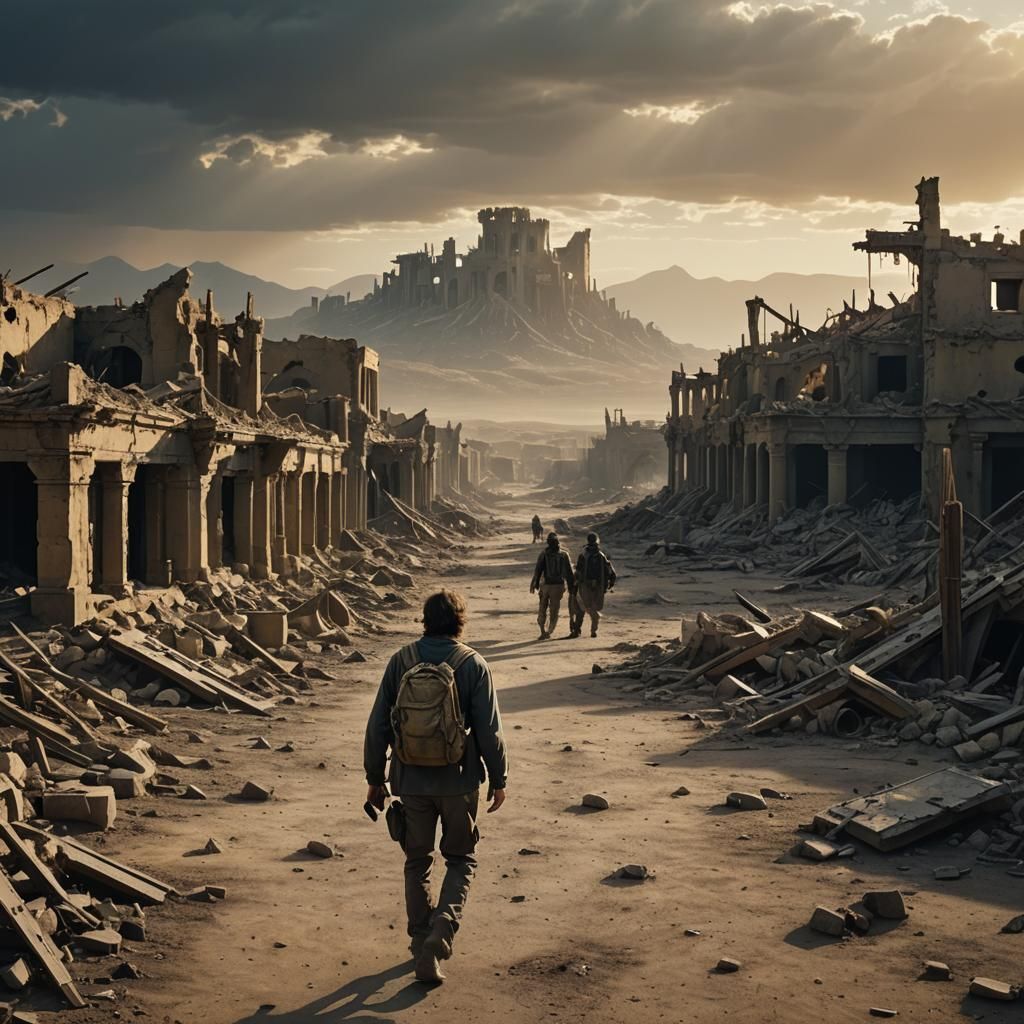Dystopian Wasteland: Cinematic Post-Apocalyptic Landscape