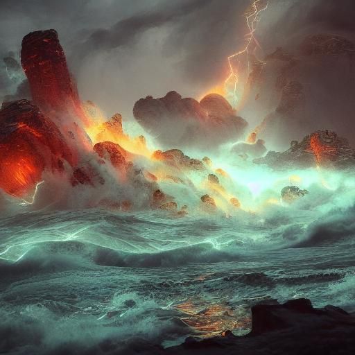Epic Storm Surge: Detailed Fantasy Concept Art