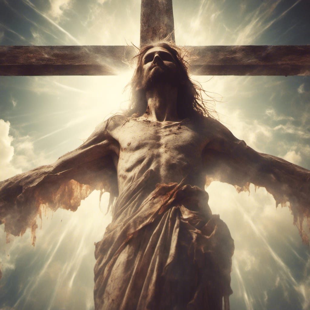 Jesus on the Cross in Divine Light