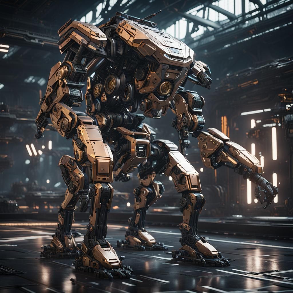 Futuristic Sci-Fi Centaur with Intricate Mech Details