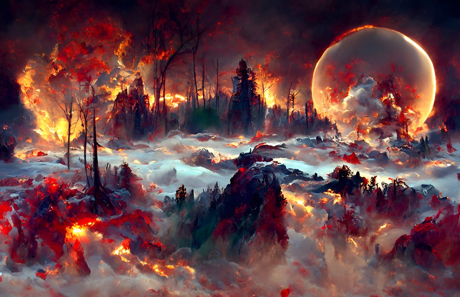 Epic Forest Fire in the Mountains