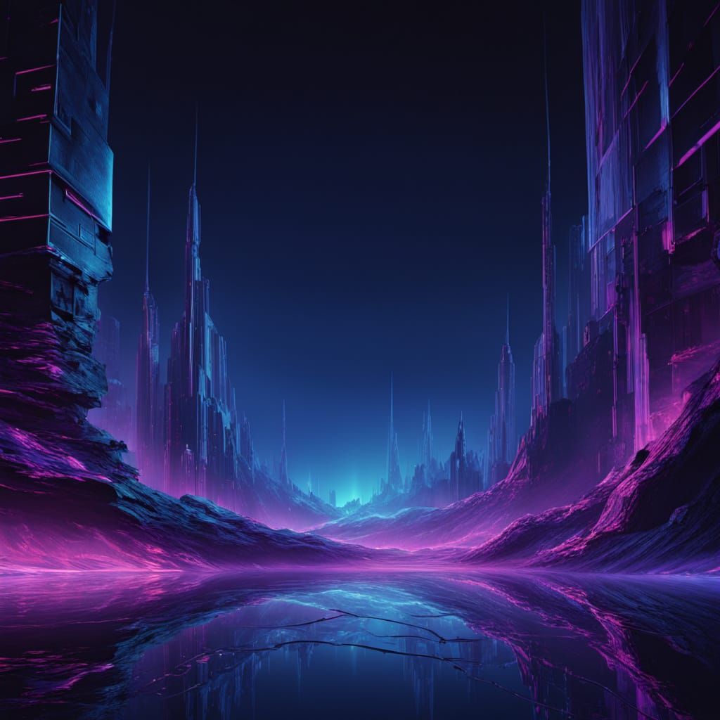 Abstract Twilight and Neon Light Retinal Patterns in Digital...