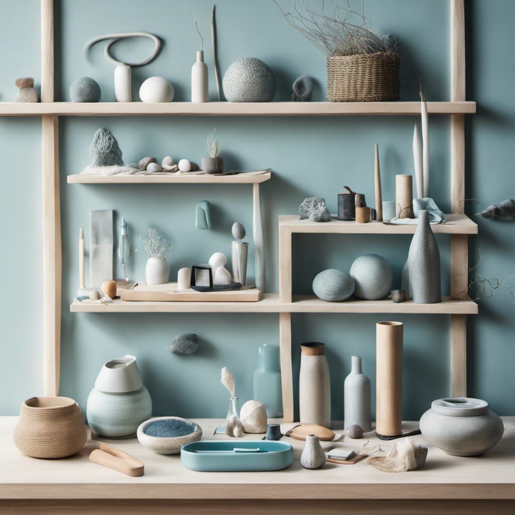 Knolling Composition of Seascape in Cool Tones