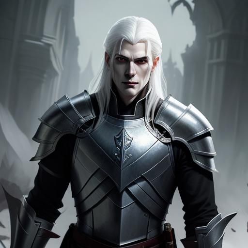 Sinister Vampire Paladin with Sword and Armor