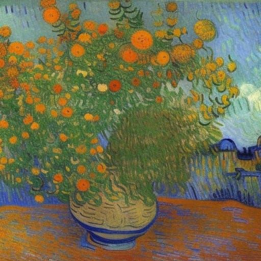 Magical Plants and Stones in Impressionist Style