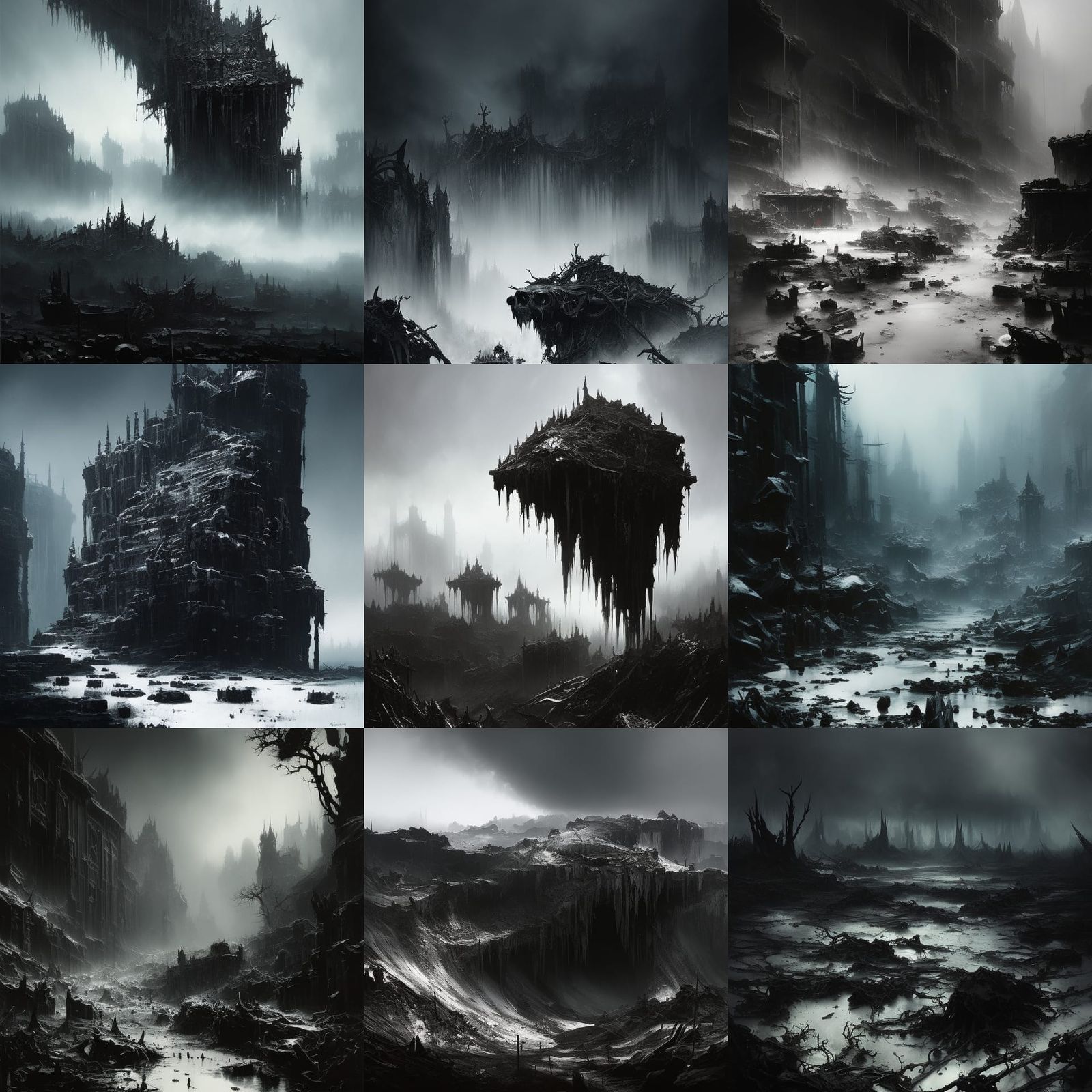 Sinister Skull in Bleak Land as Speed Painting