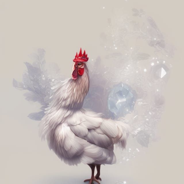 Sparkling Chicken: Detailed Digital Art Illustration