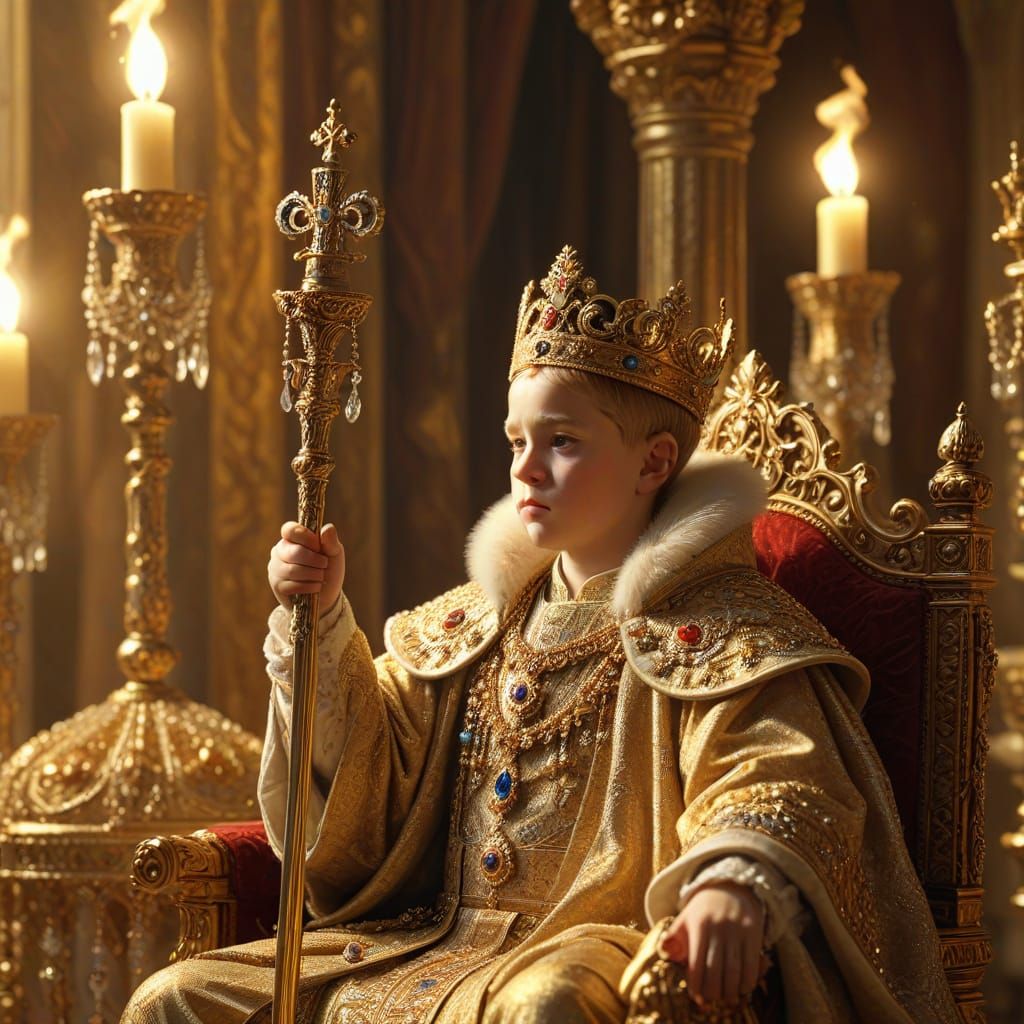 Byzantine Royal Baby in Lavish Throne Room