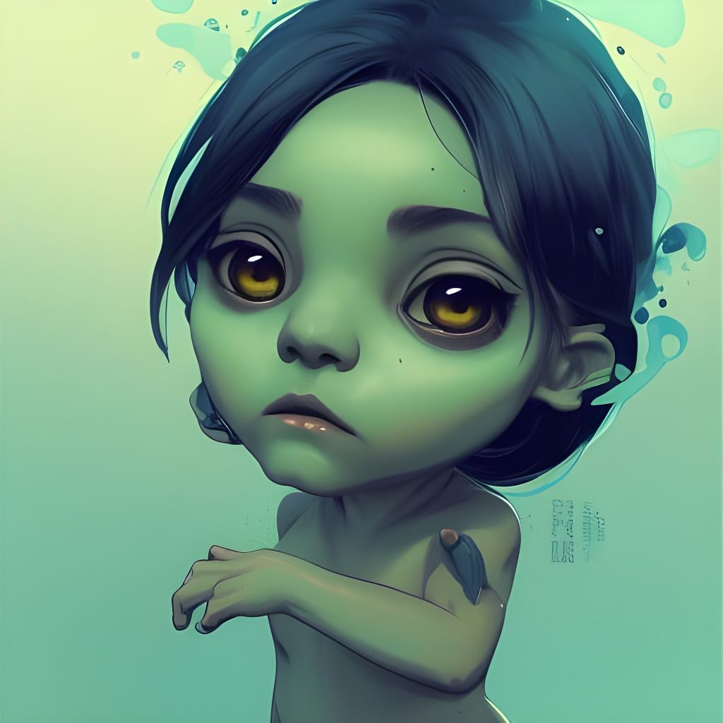 Detailed Chibi Kappa Portrait in Digital Art Style