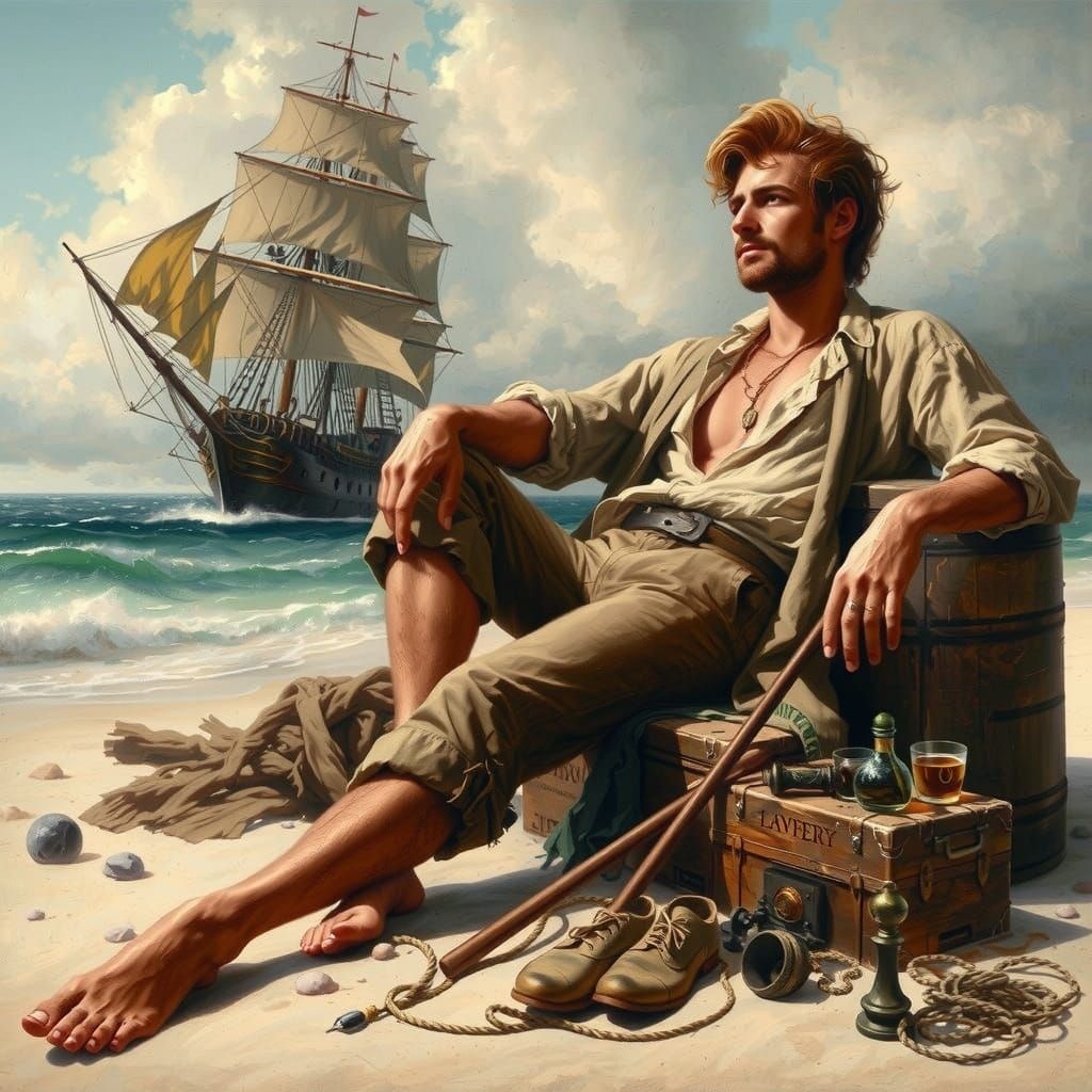 Ethereal Gentleman Finds Solace on Exotic Isle