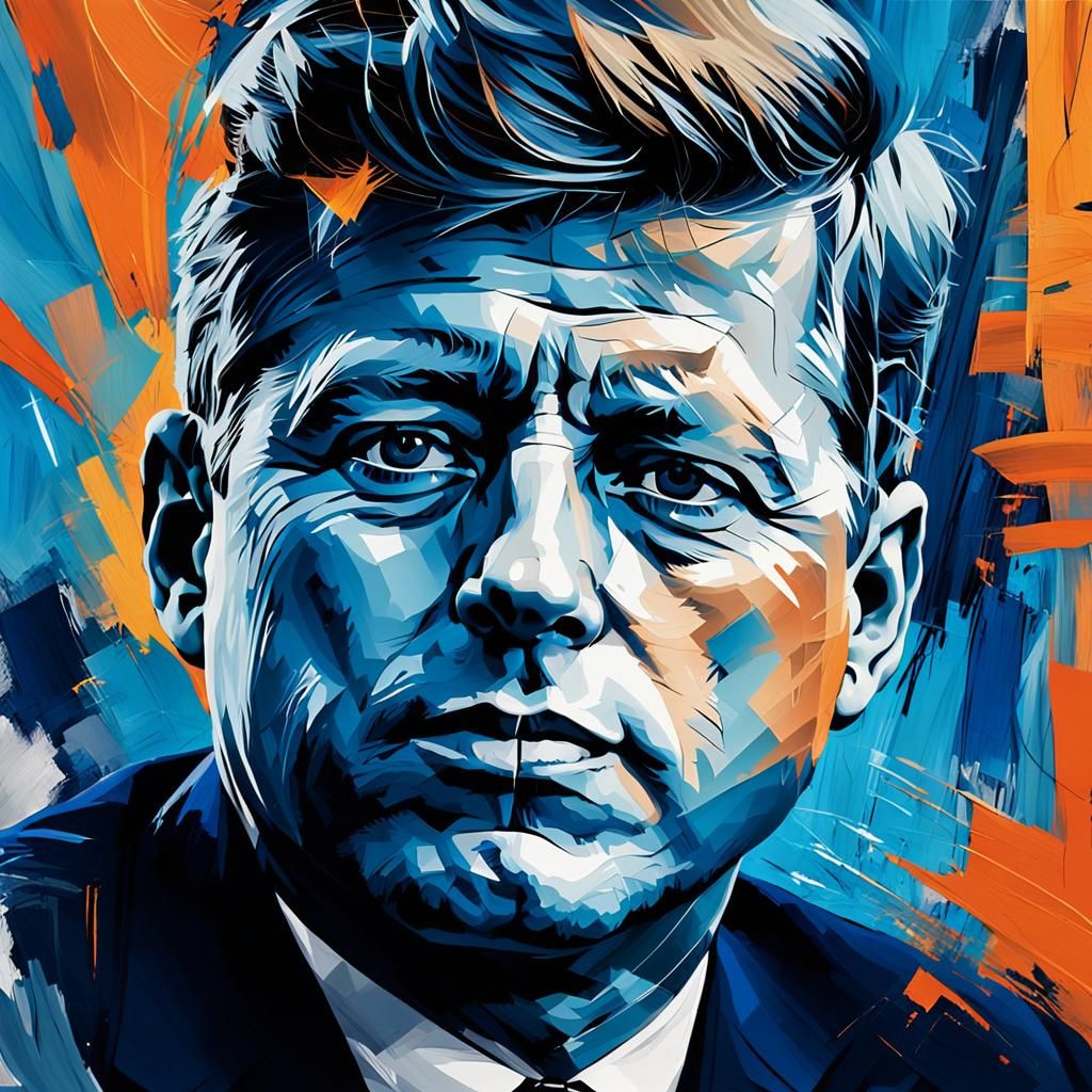 Abstract Portrait with Bold Brushstrokes