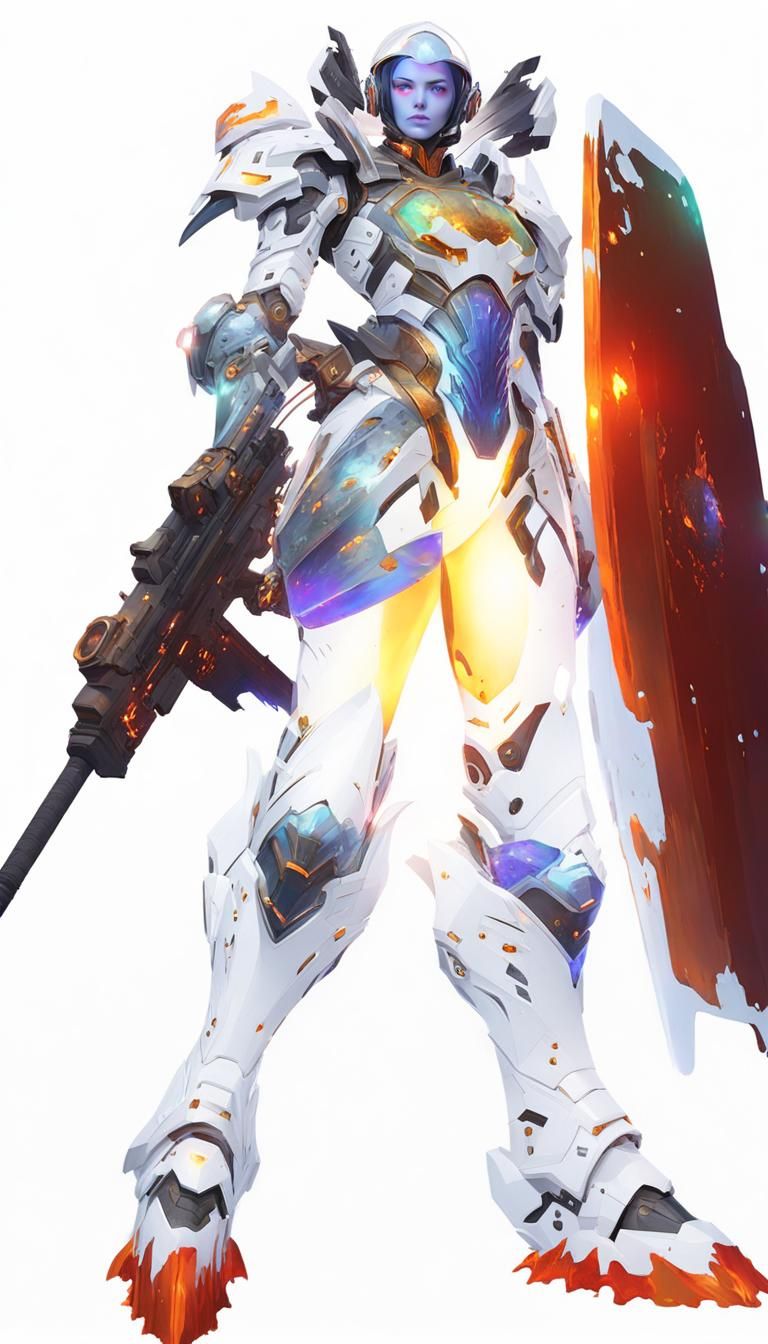 Slime Girl in Tech Armor: Digital Matte Painting