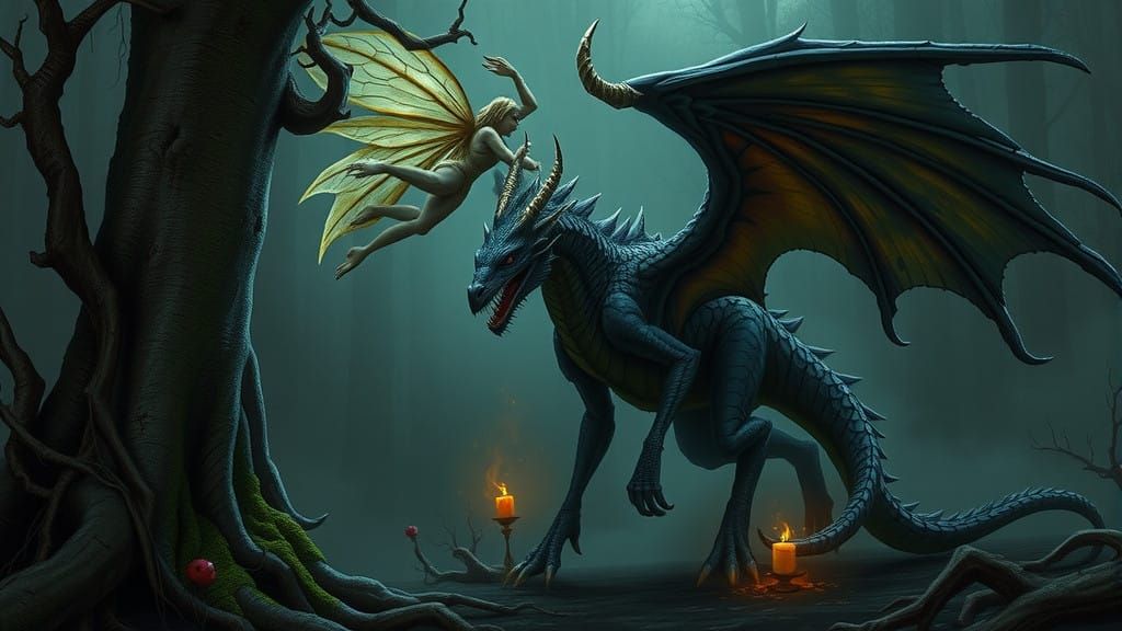 Dark Fantasy Fairies and Dragons in Macabre Creations