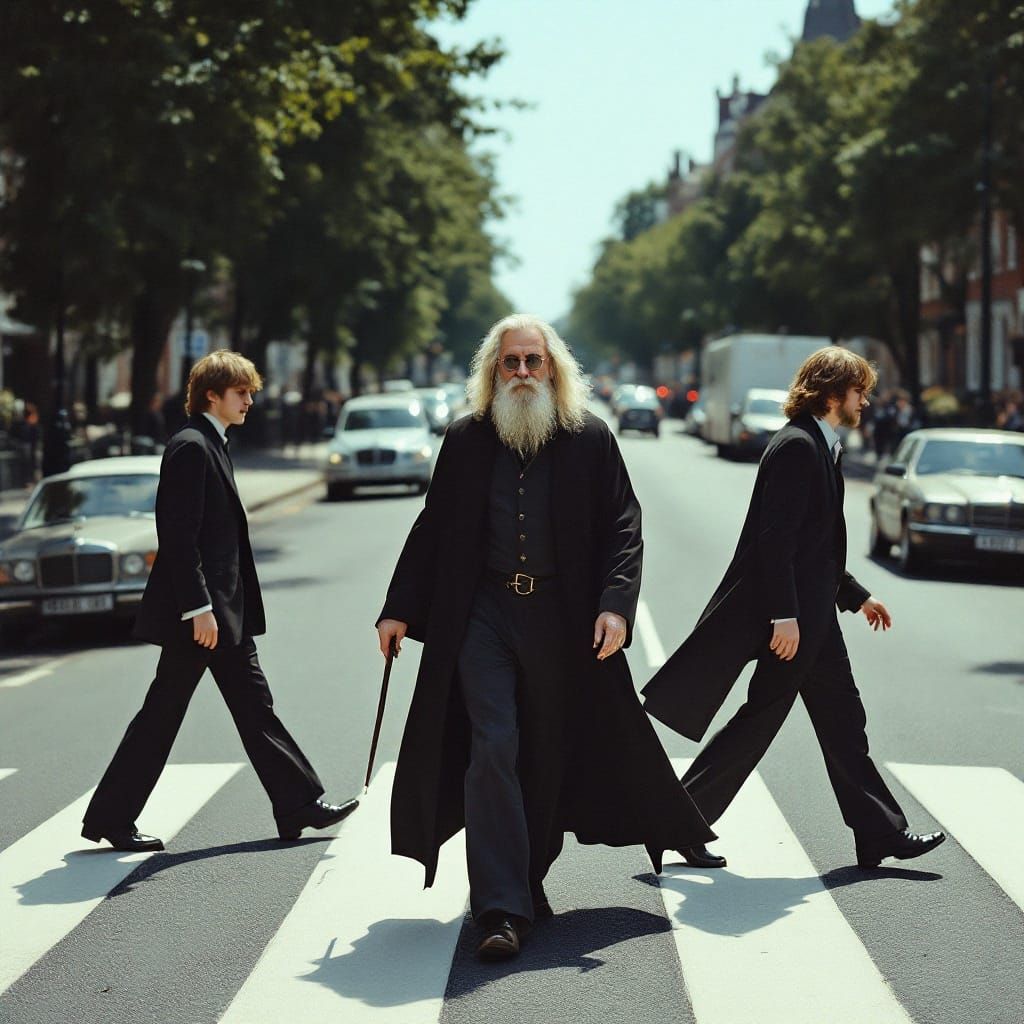Albus Dumbledore Joins The Beatles on Iconic Abbey Road Albu...