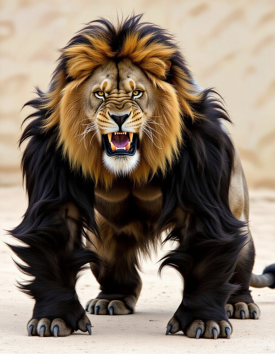 Fearsome Lion Gorilla Hybrid Monster