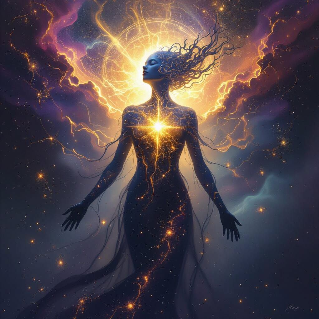 Ethereal Celestial Being Radiating Starlight