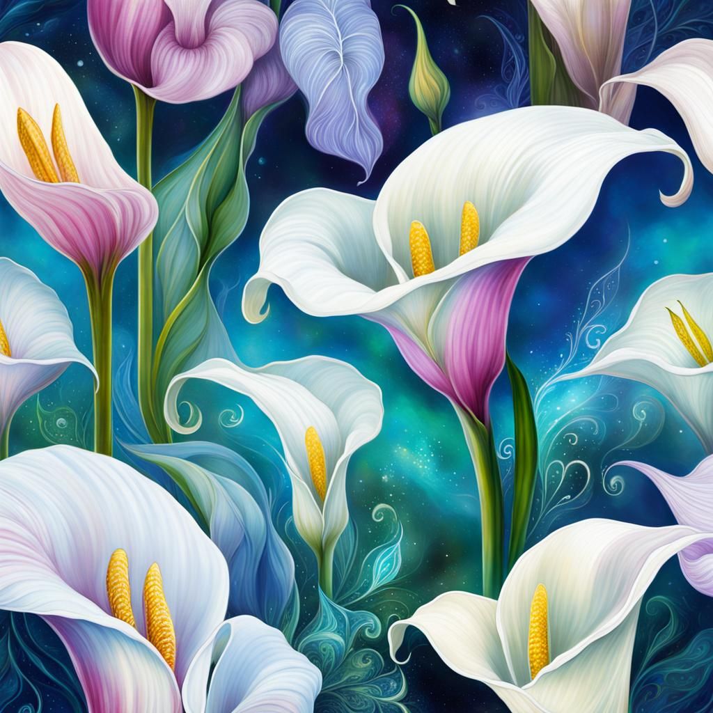 Elegant Calla Lily in a Magical Fantasy Style