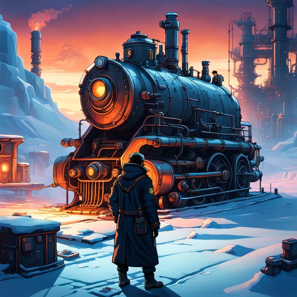 Futuristic Steam Punk Outpost in the Frozen Tundra
