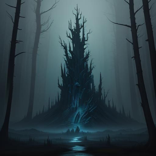 Undead Warrior in Mystical Forest: Dark Fantasy Art